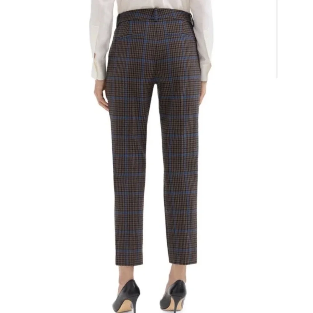 Theory Testra Plaid Wool Blend Dress Pants Size 4 - Picture 2 of 6